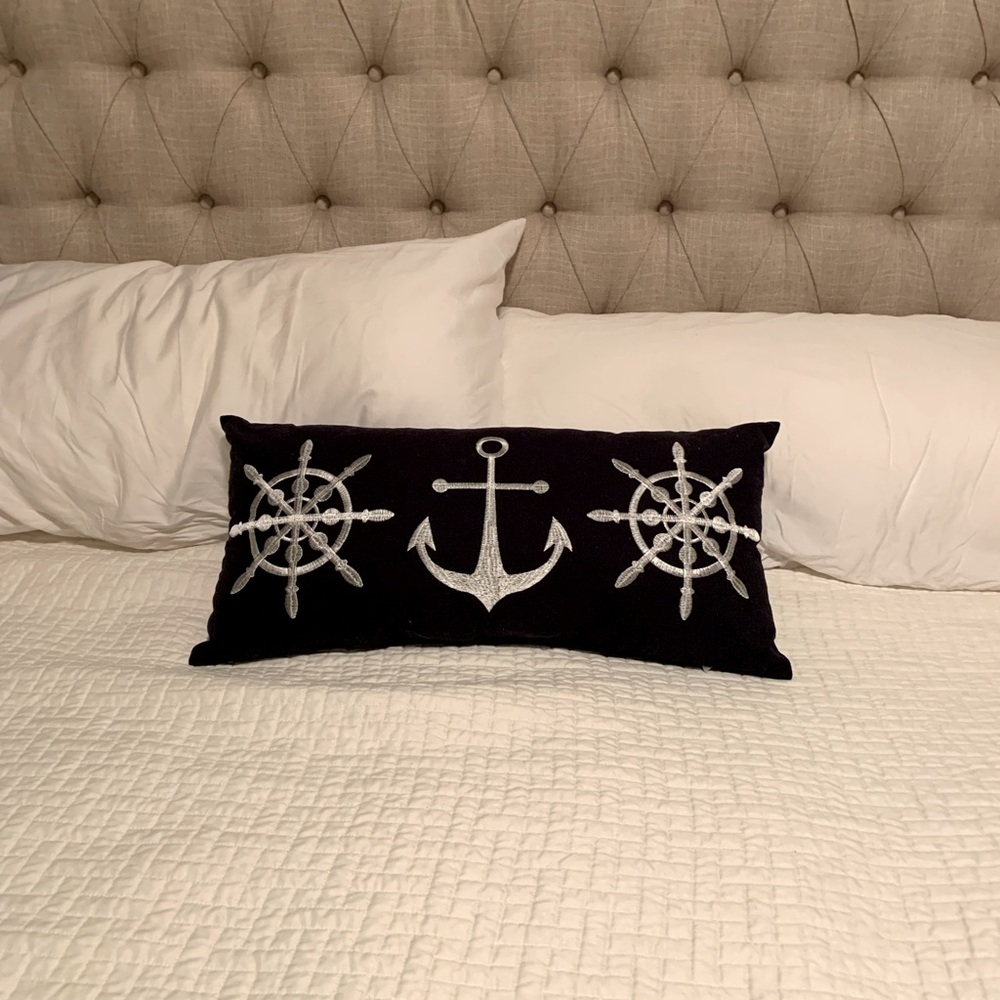 Throw Pillow - Nautical theme in navy blue